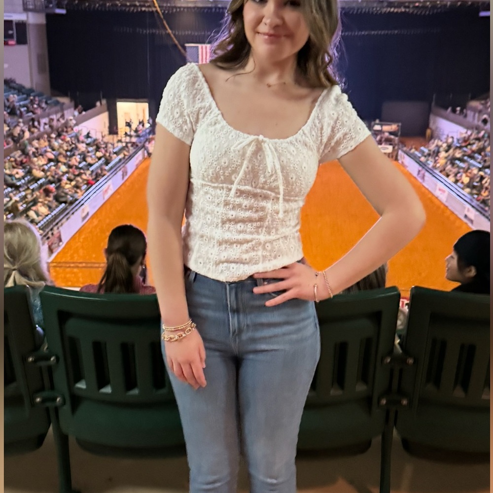 SO white eyelet top